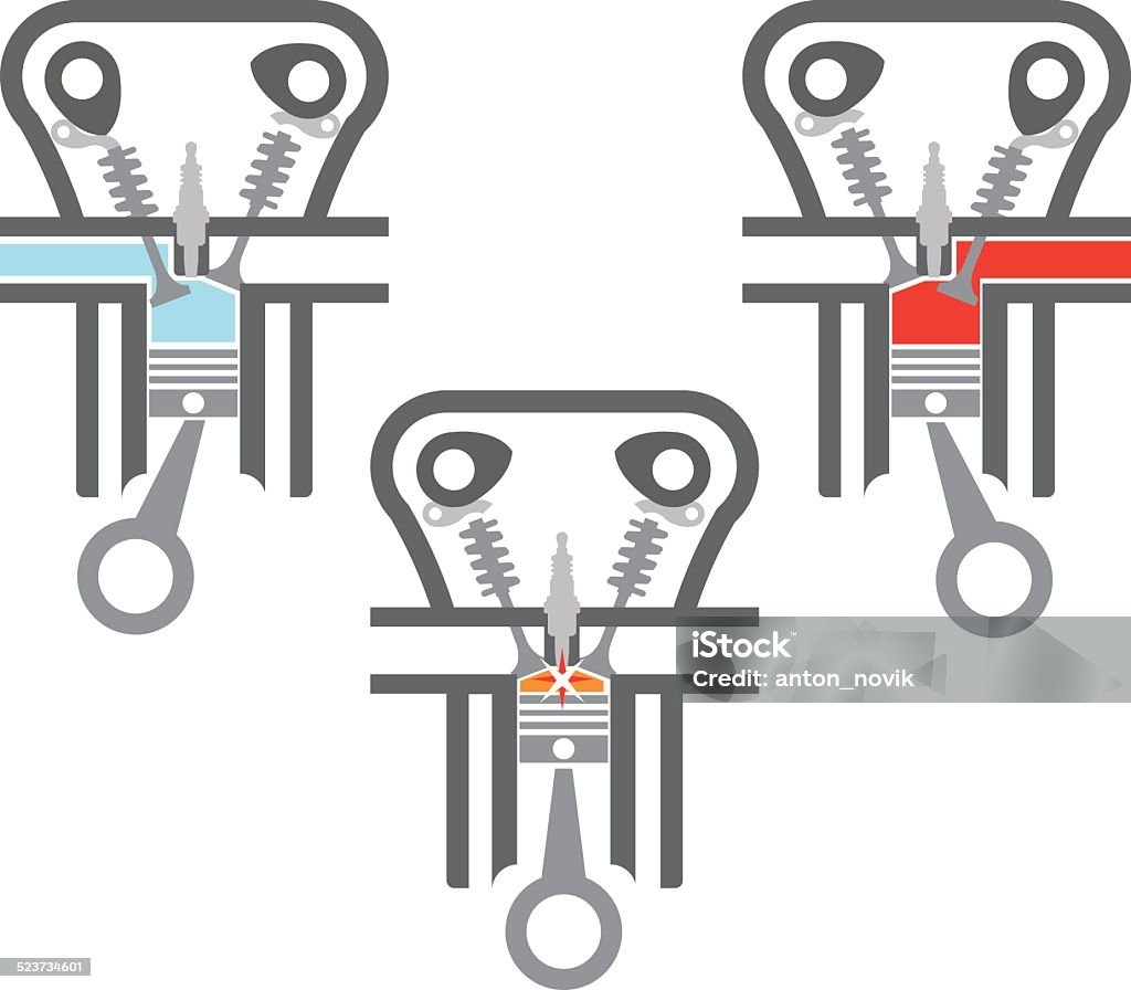 Piston Loop Piston Path Stock Illustration - Download Image Now - Engine, Exploding ...