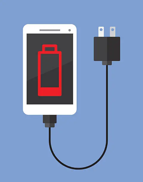 Vector illustration of Smartphone Low Battery