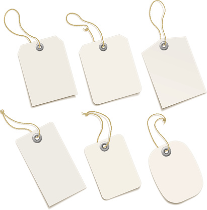 Vector paper tags. EPS10 transparency effects. Each element is grouped in a separate layer.