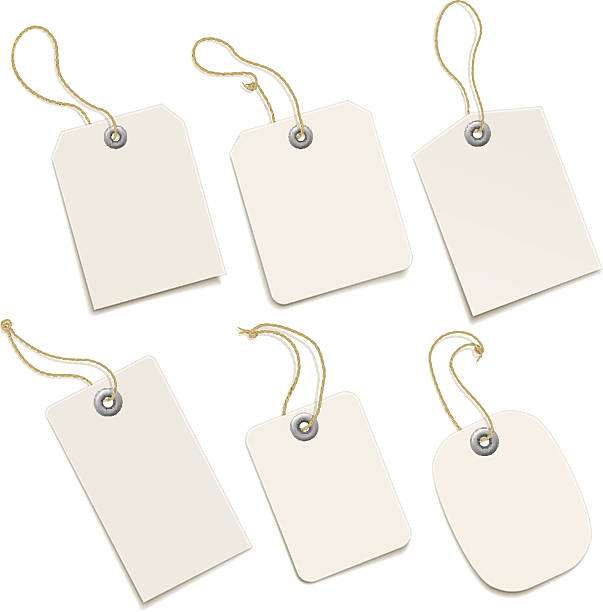 Paper Tags Vector paper tags. EPS10 transparency effects. Each element is grouped in a separate layer. hanging stock illustrations