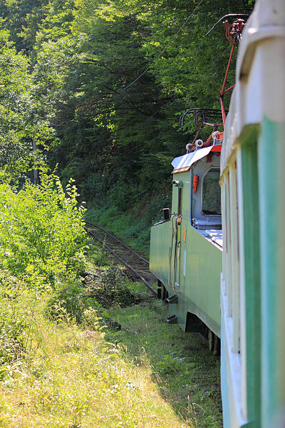 istock train on narrow-gage railroad between Borjomi and Bakuriani 523738979