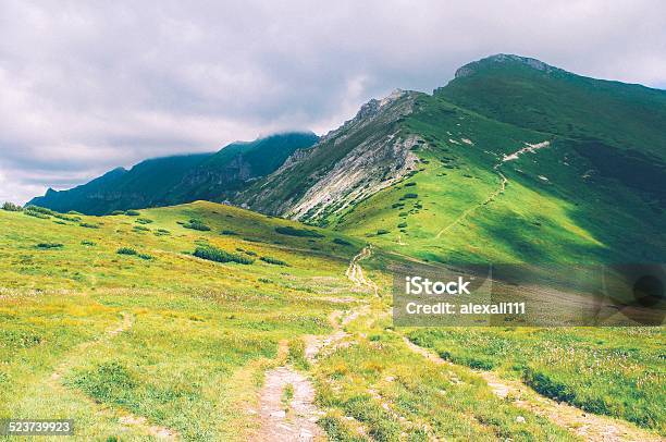 High Green Mountain In Transalpina Romania Stock Photo - Download Image Now - Beauty, Beauty In Nature, Cloud - Sky