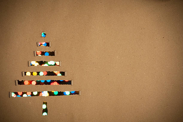 Christmas tree made of paper as background stock photo