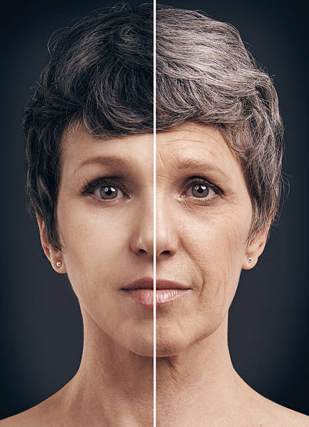 anmutige aging - - split screen stock-fotos und bilder