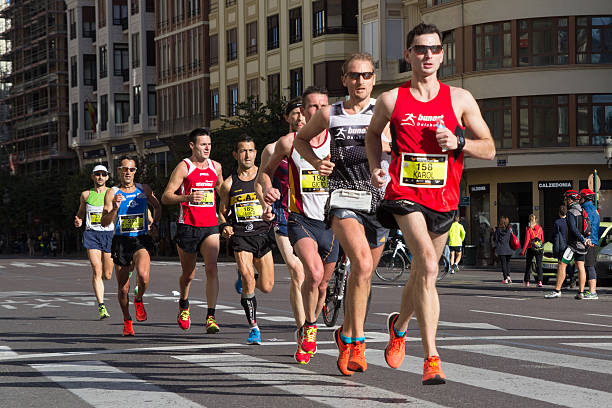 Maratón corredores - foto de stock