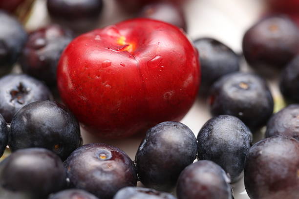 Cherry & blueberry stock photo