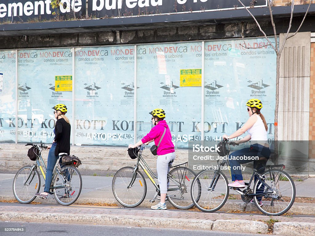Canadian City Life Bicycle tour in Montreal Canada Adult Stock Photo