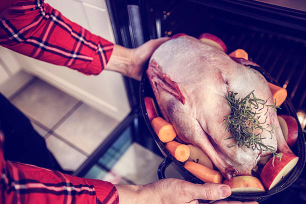 istock Preparing Traditional Holiday Goose with Side Dishes 523755579