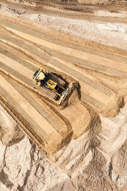 istock Aerial view of the working earth mover 523762414