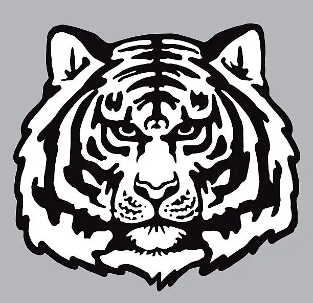 Vector illustration of Tiger Head Tattoo