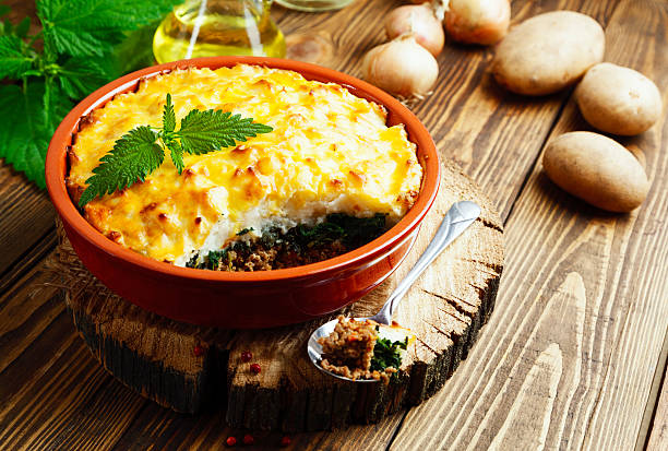 istock Potato casserole with meat and nettle 523767048