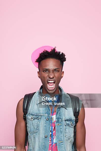 Portrait Of Angry Afro American Guy Stock Photo - Download Image Now - Adult, Adults Only, African Ethnicity