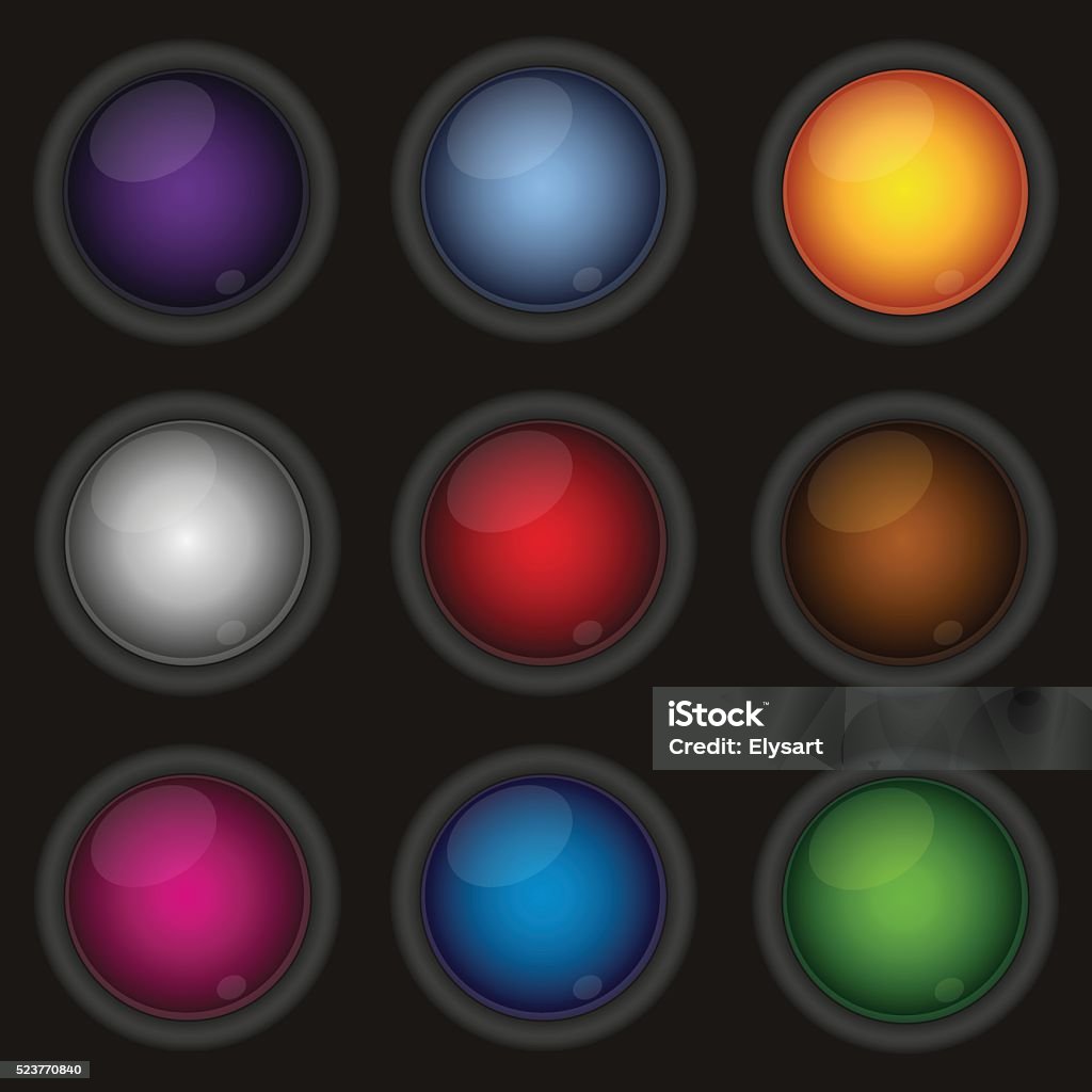 Colored Button Image Set Of Colored Buttons For Web Design Stock Illustration - Download ...