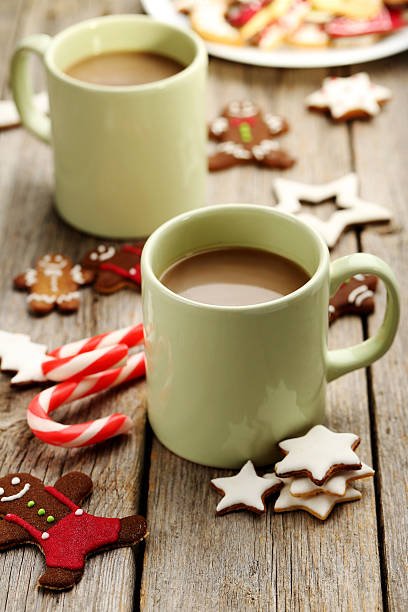 istock Gingerbread cookies on a grey wooden table 523773804