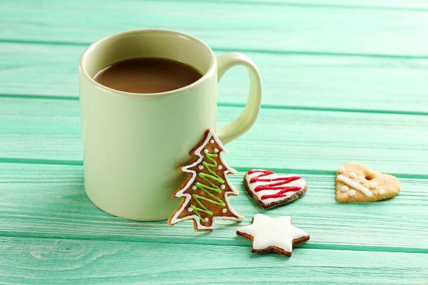 istock Gingerbread cookies with cup of hot coffee 523774088