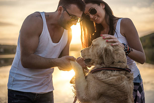 istock Loving couple with dog 523774254