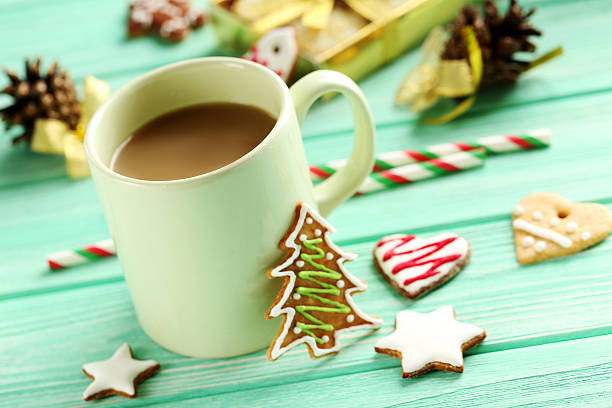istock Gingerbread cookies with cup of hot coffee 523774272
