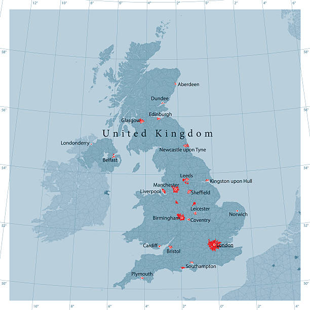 United Kingdom Vector Road Map Detailed vector map of United Kingdom, including main cities, roads, rivers and lakes. The colors in the .eps-file are ready for print (CMYK). Included files are EPS (v10) and Hi-Res JPG (4922 x 4922 px). south east england stock illustrations