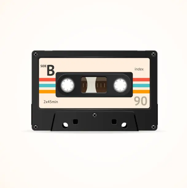 Vector illustration of Cassette Tape Old. Vector