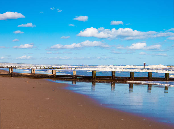 istock Water Reflections on Aberdeen Beach, UK. 523775394