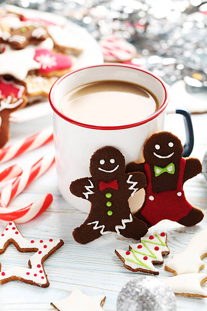 istock Gingerbread cookies with cup of hot coffee 523775408
