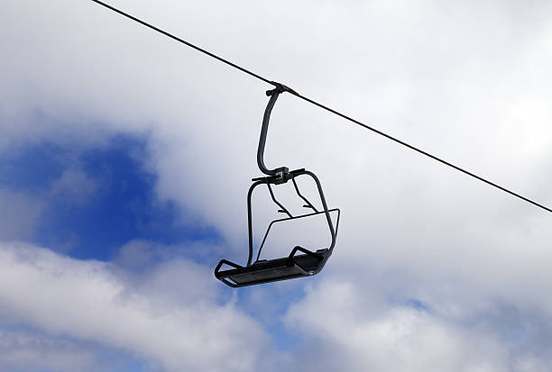 istock Chair-lift and cloudy sky 523783719