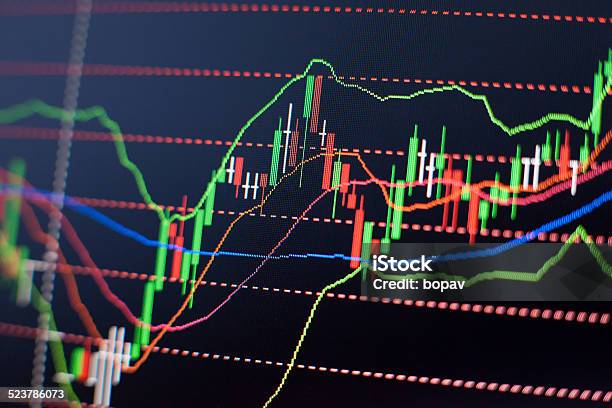 Stock Market Graph Stock Photo - Download Image Now - Computer, Stock Market and Exchange, Computer Monitor