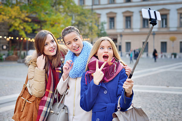 istock Young friends together making selfie 523786549