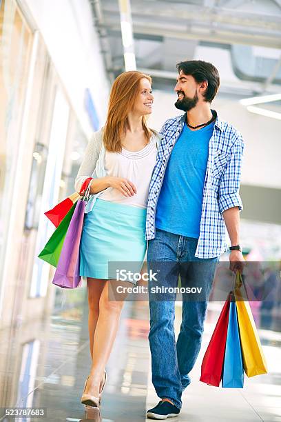 Couple In The Mall Stock Photo - Download Image Now - Adult, Adults Only, Affectionate