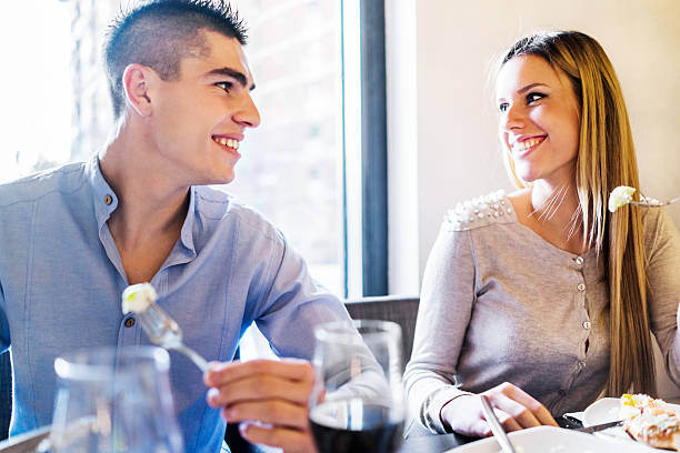 istock Young couple enjoying in a restaurant. 523789041