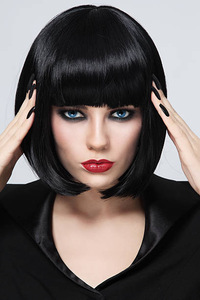 ボブヘアカット - hairstyle fashion model make up fashion ストックフォトと画像
