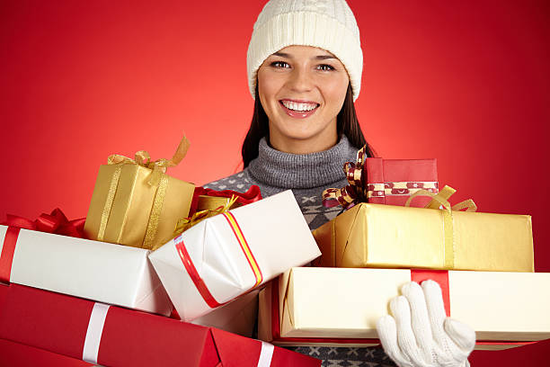 istock Girl with packages 523789441