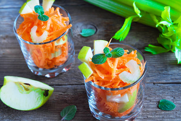 istock Carrot salad with green apple and celery 523820368