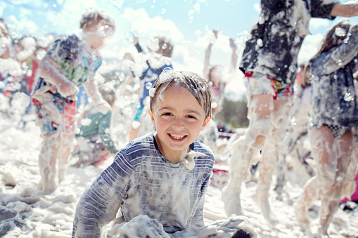 Foam party and summer fun in the sun