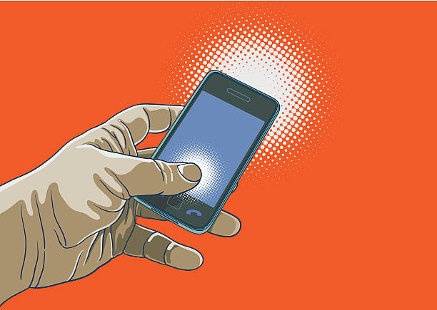 Smart Phone hand vector art illustration