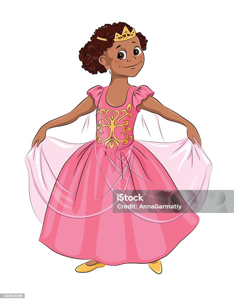 Little Girl In Carnival Costume Princess Stock Illustration - Download  Image Now - African-American Ethnicity, African Ethnicity, American Culture  - iStock