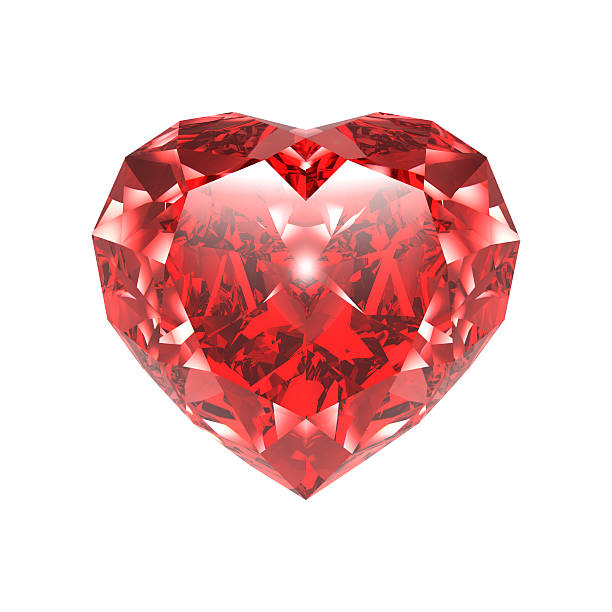 istock Diamond, Red Heart, isolated on White 523825106