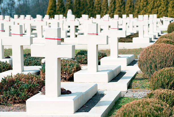 istock Cross gravestones on the cemetery 523825170
