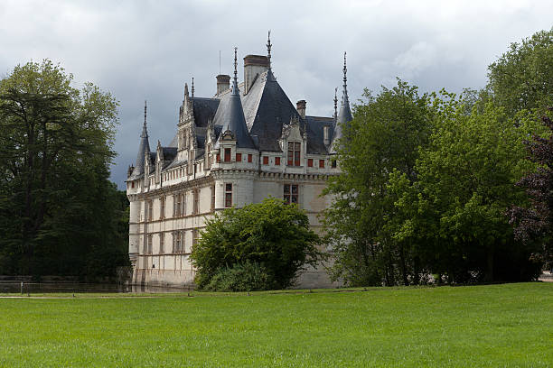 Azay-Le-Rideau- France - June 23,2013: Chateau Azay-le-Rideau built on an island in Indre River - one of earliest French Renaissance chateaux