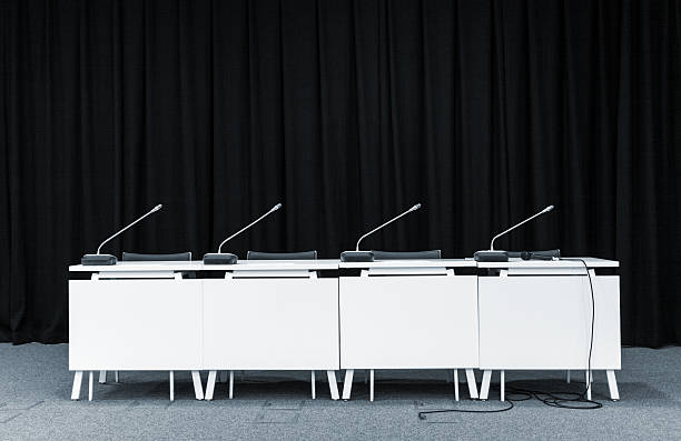 Conference microphones in a meeting room