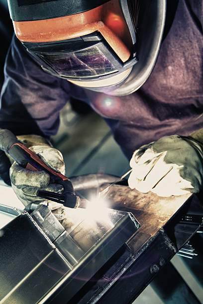istock Welder to weld aluminum materials. 523826635