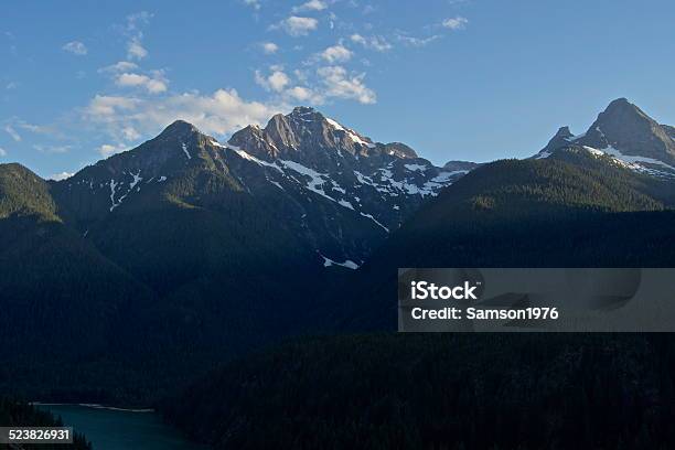 Diablo Lake Summer Peaks Stock Photo - Download Image Now - Extreme Terrain, Horizontal, Landscape - Scenery