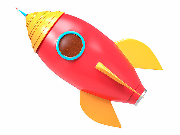 3 d isolado fundo de foguete - toy spaceship inspiration ideas imagens e fotografias de stock