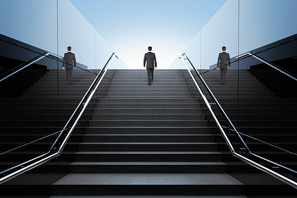 istock Businessman on stairs 523827620
