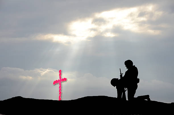 istock Veterans' Day Cross and Soldier 523829859