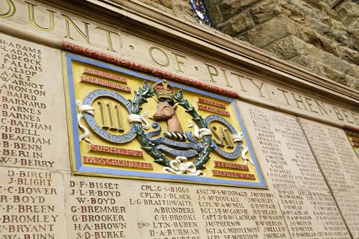 Memorial of SA infantry in the battle of Delville Wood at St Mary cathedral in Johannesburg
