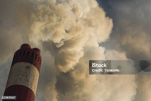 Co2 Polution Stock Photo - Download Image Now - Greenhouse Gas, Greenhouse, Smoke Stack