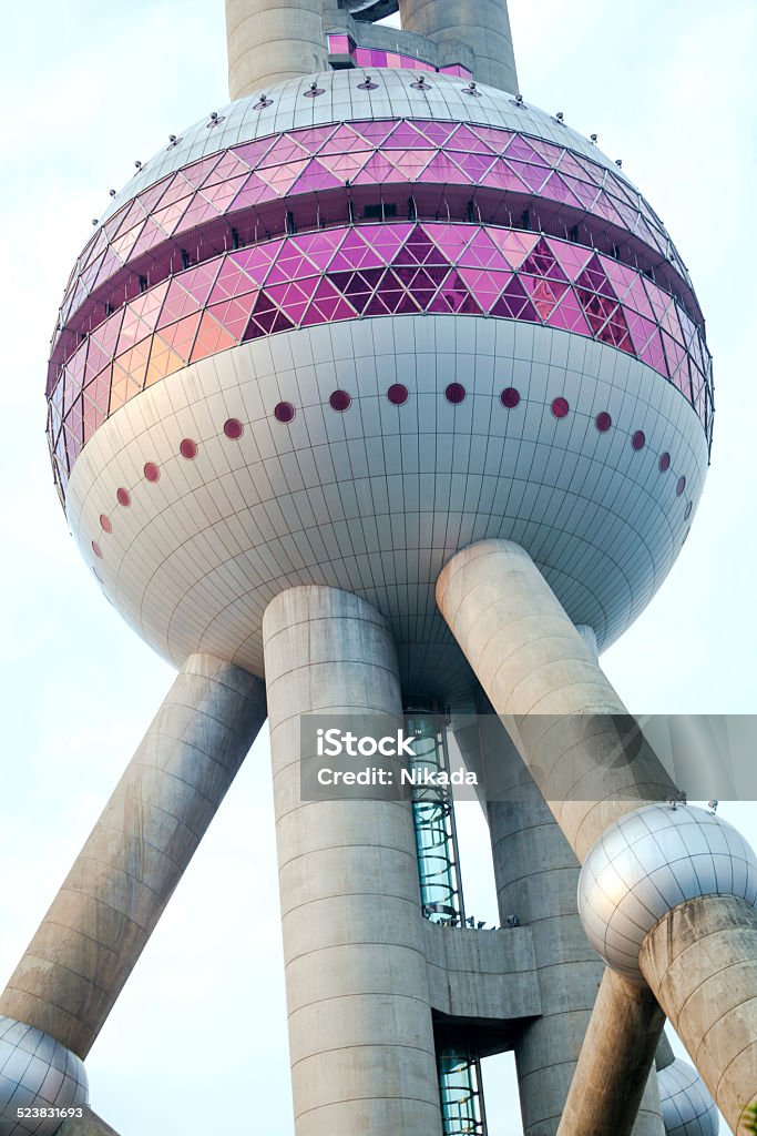 Oriental Pearl Tower in Shanghai, China Oriental Pearl Tower  Architectural Column Stock Photo