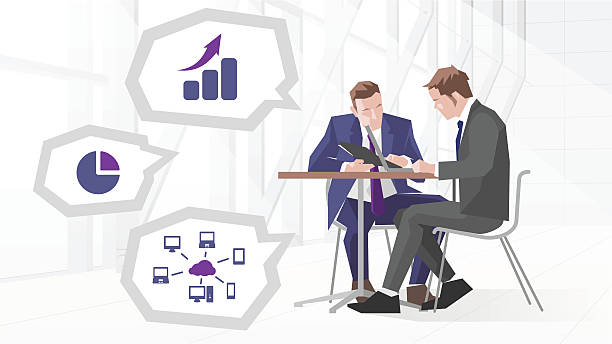 2,800+ Two People Meeting At Work Stock Illustrations, Royalty-Free