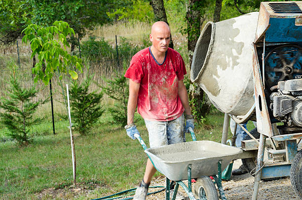 Bricklayer and concrete mixer.